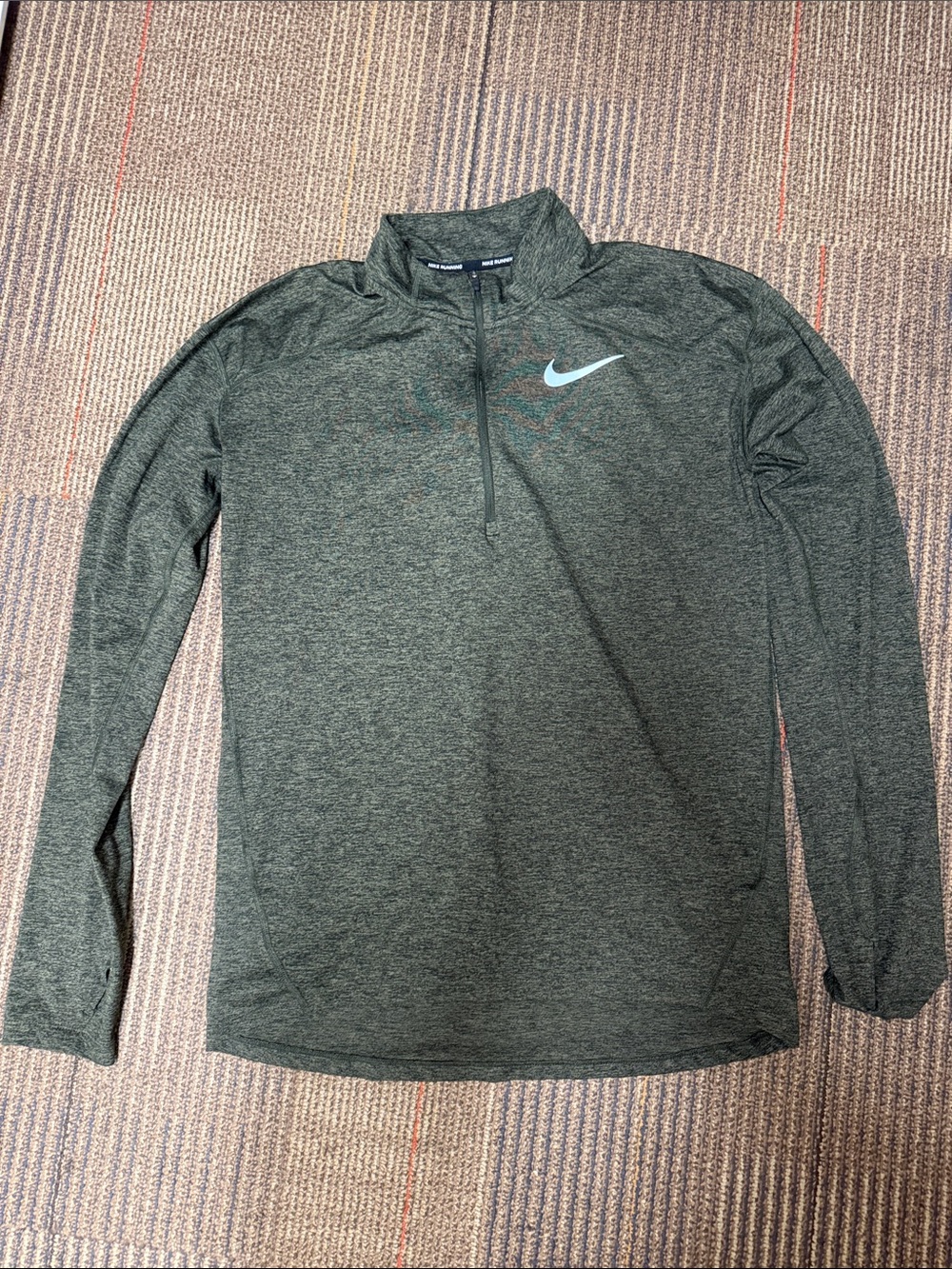 💚 Nike Men’s Medium Dark Green Quarter-Zip DriFit Performance Top 💚